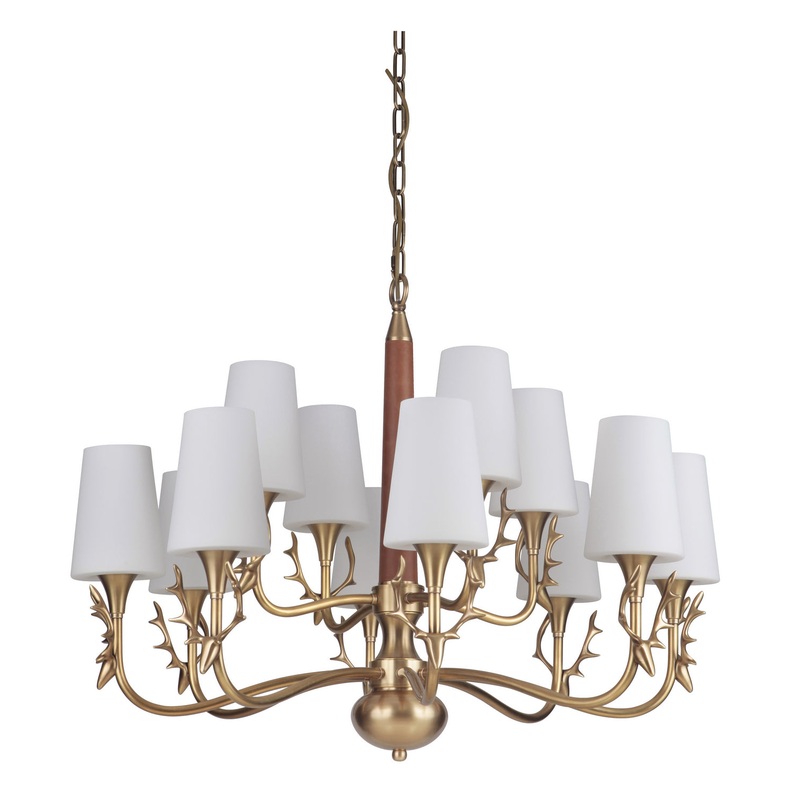 Craftmade 48212-VB Churchill – Gallery 12 Light Chandelier Vintage Brass (Discontinued)