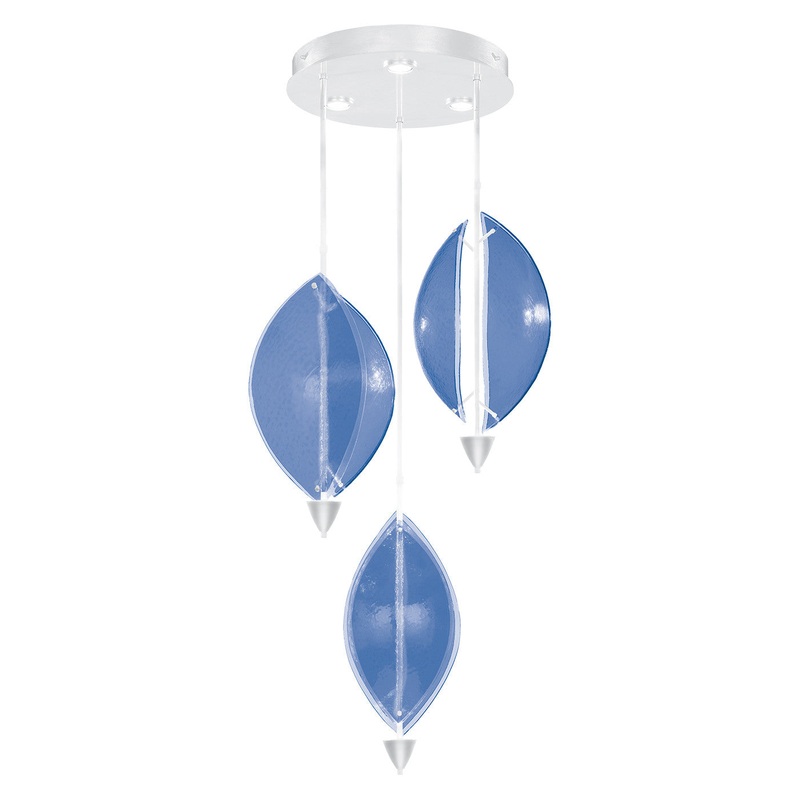 Embark 28.5″W Round Pendant White/Blue