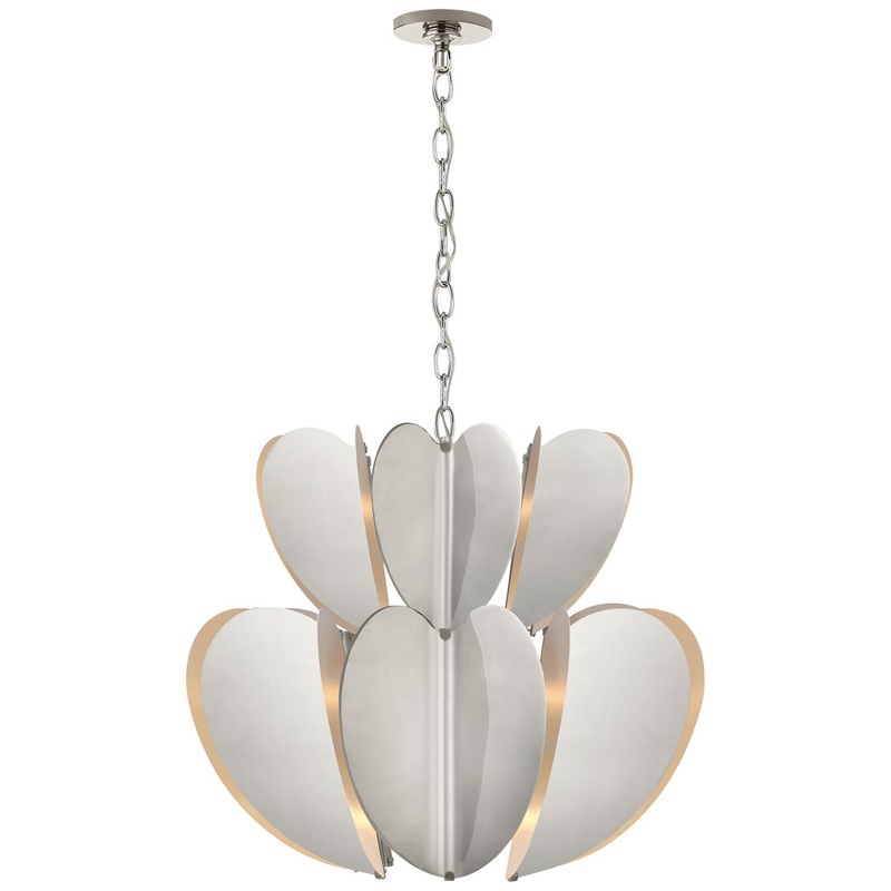LED Chandelier from the Danes Collection in Polished Nickel Finish by Visual Comfort Signature
