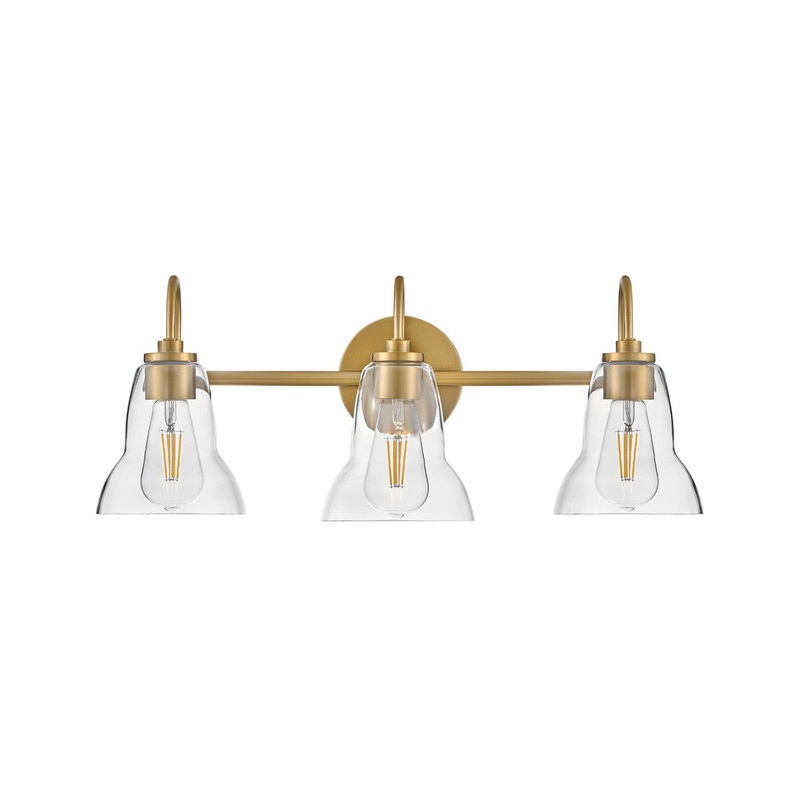 LED Vanity from the Vera Collection in Lacquered Brass Finish by Lark