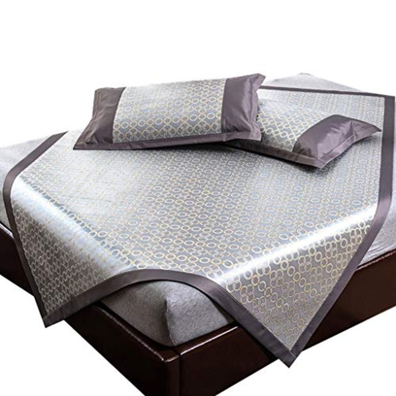 Materassino in Seta di Ghiaccio, 600D Ice Silk e 3D Maglia Traspirante, Rinfrescante e Confortevole Letto Matrimoniale, Lavabile (Color : C, Size : 1.51.95m)