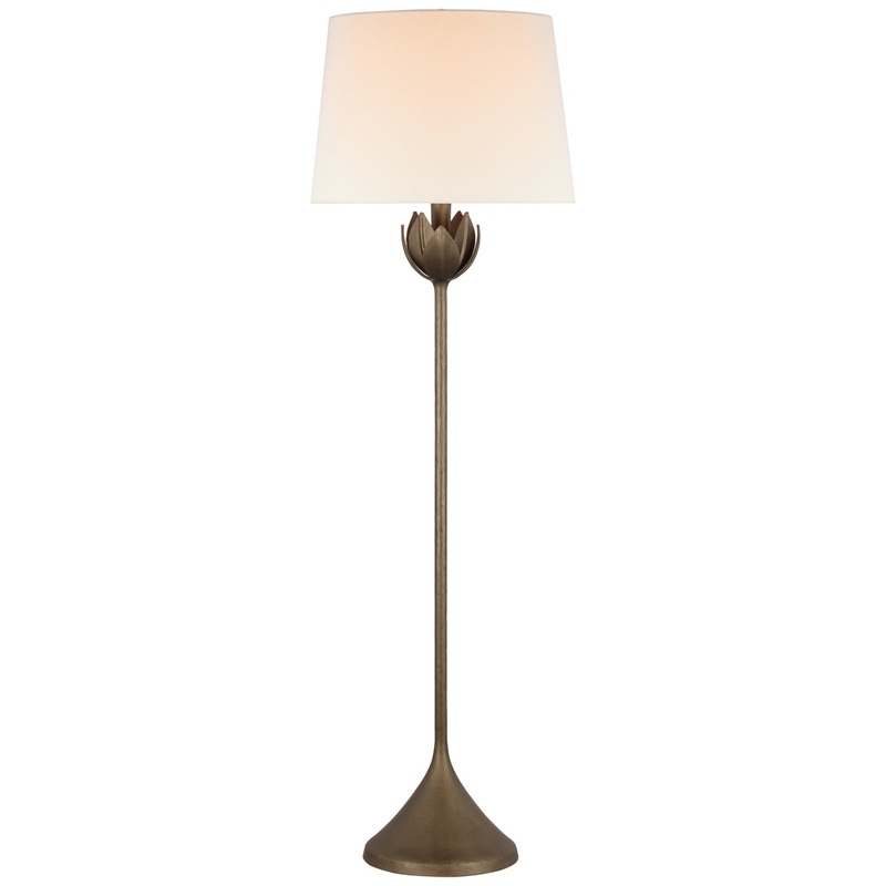 One Light Floor Lamp from the Alberto Collection in Antique Bronze Leaf Finish by Visual Comfort Signature