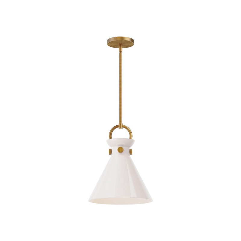 One Light Pendant from the Emerson Collection in Aged Gold Finish by Alora