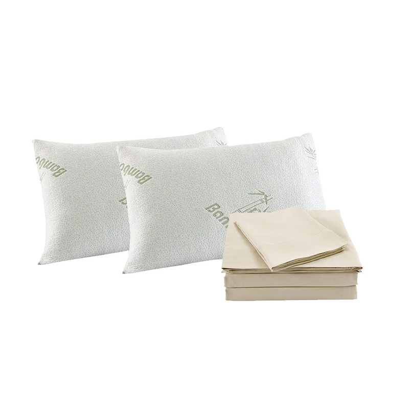 Royal Comfort Bamboo Blend Sheet Set 1000TC and Bamboo Pillows 2 Pack Ultra Soft – King – Ivory