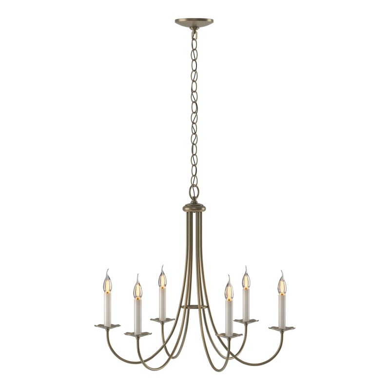 Simple Sweep 6-Arm Chandelier Soft Gold