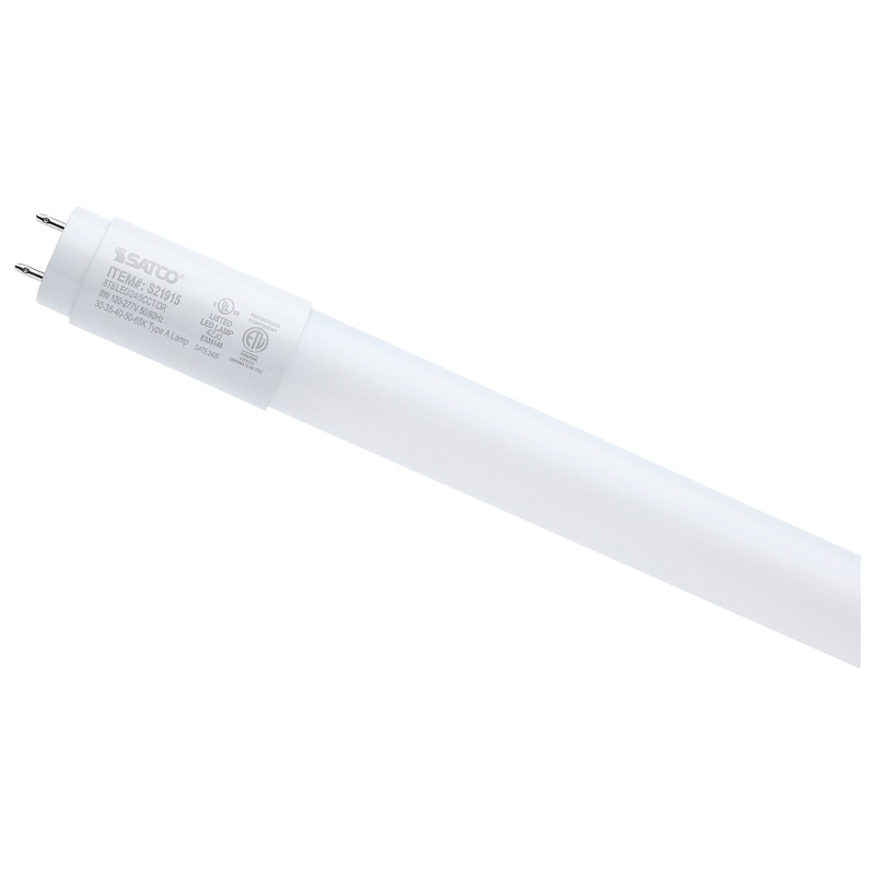 8 Watt – 2 Foot T8 LED – G13 Base – 30K/35K/40K/50K/65K CCT Selectable – Type A – Frost by Satco