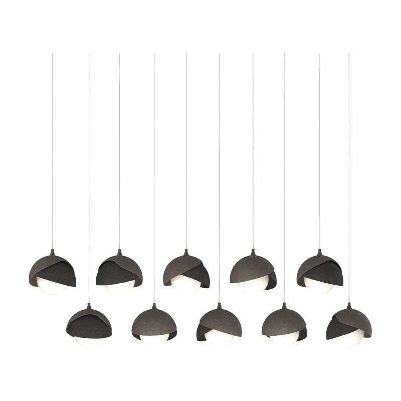 Brooklyn 10-Light Double Shade Pendant Dark Smoke Black