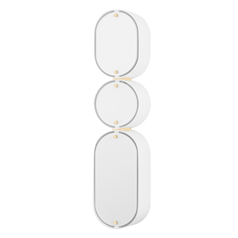 Corbett Lighting 393-03-SWH/VB Opal Three Light Wall Sconce Soft White/Vintage Brass