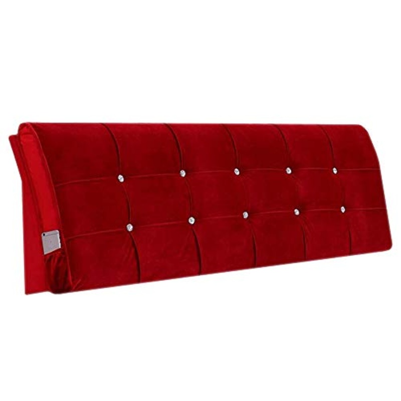 FLHSLY – Cuscino lombare in flanella, lavabile, adatto per camera da letto, rosso, senza testiera 135 cm