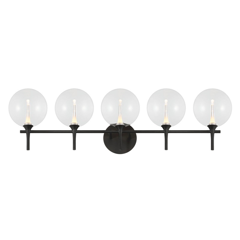 Iissa 5-Light Vanity Light Black Clear Glass