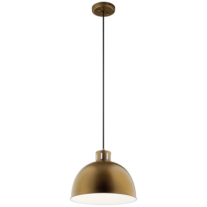 Kichler 52153NBR One Light Pendant, Natural Brass