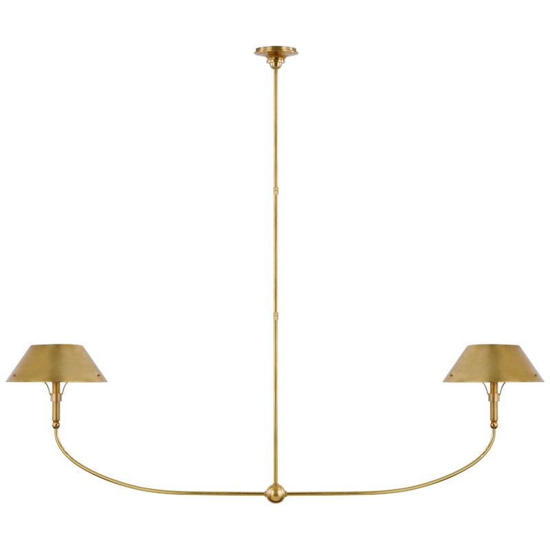 LED Linear Chandelier from the Turlington Collection in Hand-Rubbed Antique Brass Finish by Visual Comfort Signature