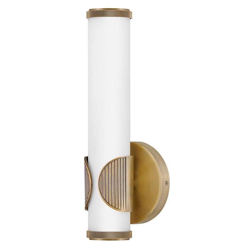 LED Vanity from the Femi Collection in Lacquered Brass Finish by Hinkley
