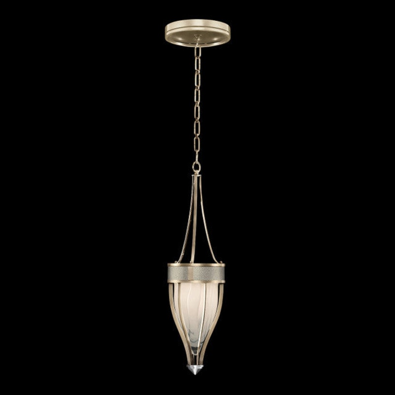 Mirage 7.5″W Round Pendant Champagne/Nickel/Coco
