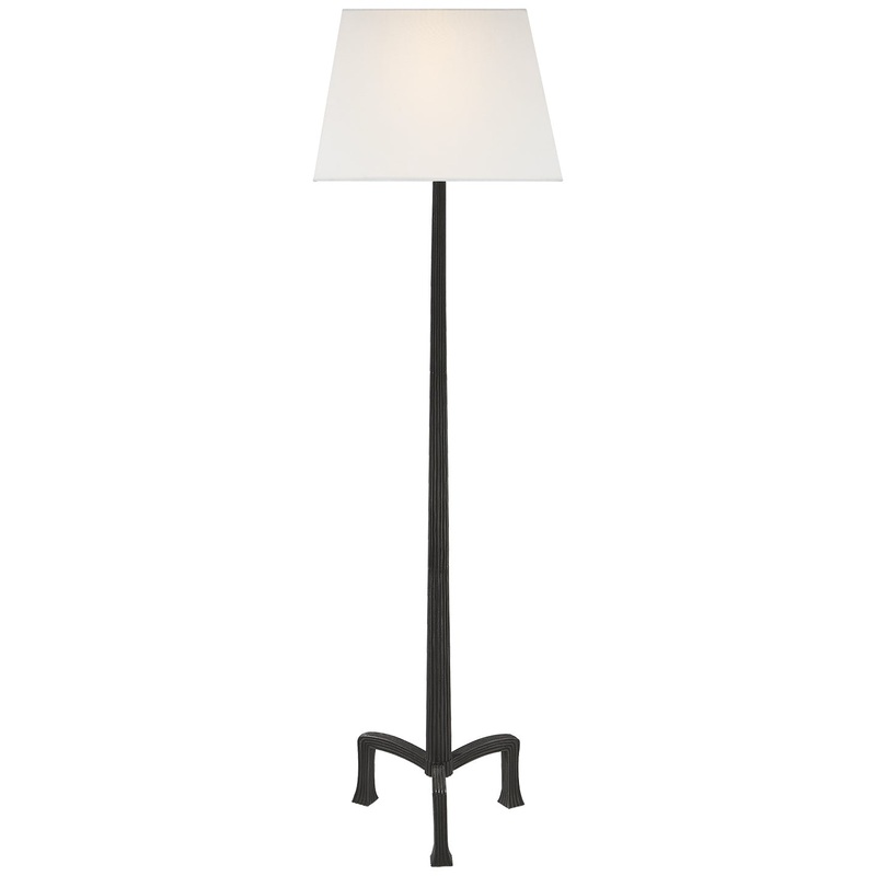 One Light Floor Lamp from the Strie Collection in Aged Iron Finish by Visual Comfort Signature