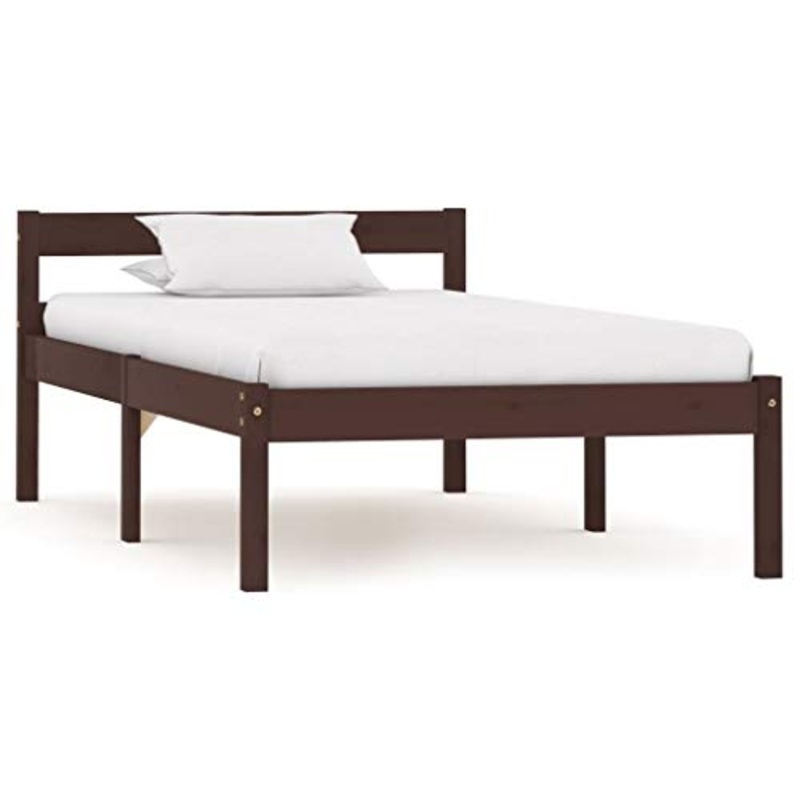 SKM Giroletto Marrone Scuro in Legno Massello di Pino 90×200 cm (12.92kg)