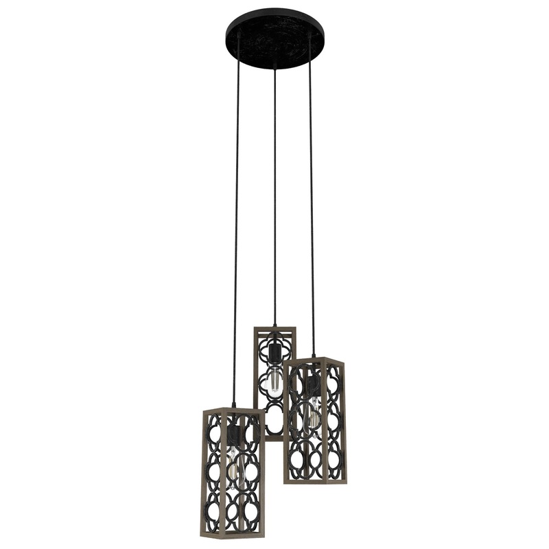 Three Light Cluster from the Gablecrest Collection in French Oak Finish by Hunter