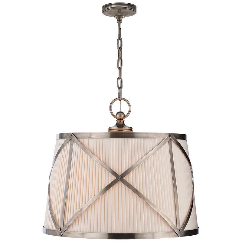 Three Light Pendant from the Grosvenor Collection in Antique Nickel Finish by Visual Comfort Signature