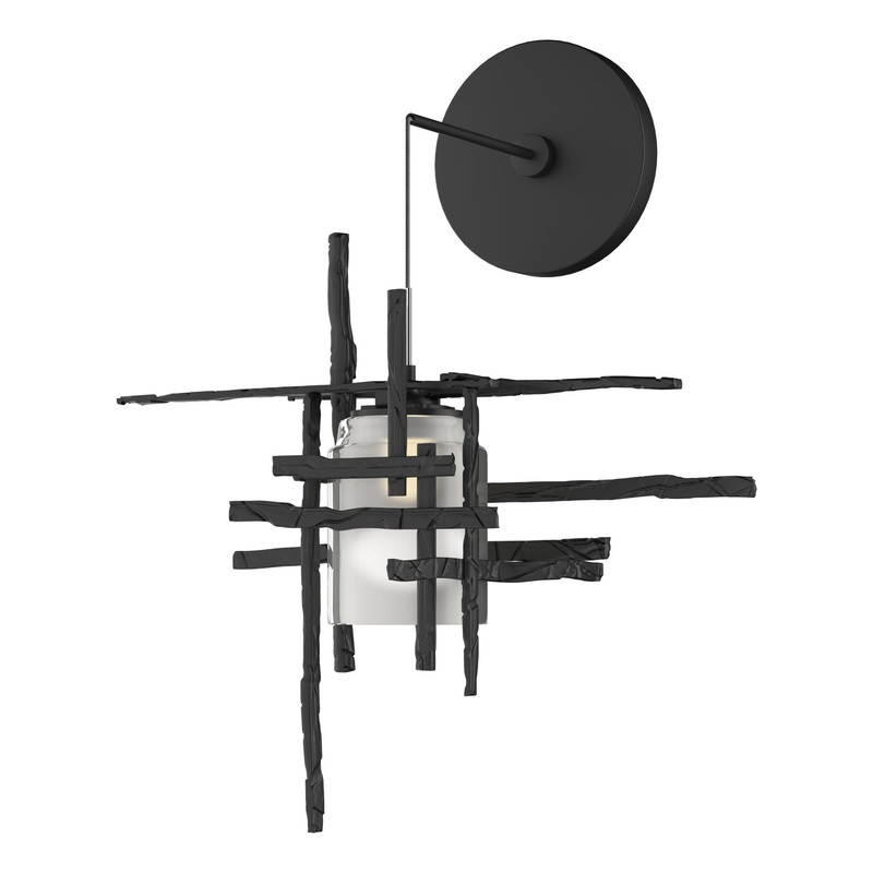 Tura Frosted Glass Low Voltage Sconce Black