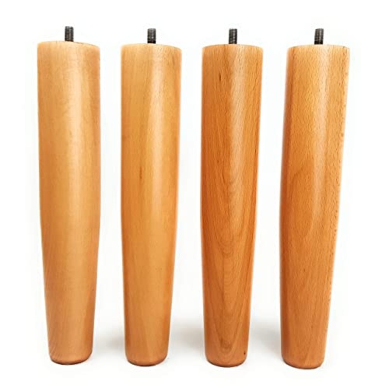viglietti Set di 4 Pezzi Piedi Faggio per Reti a Doghe in Legno, H 30 cm