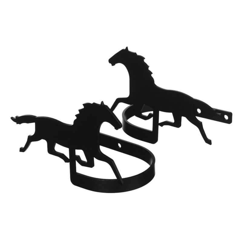 Village Wrought Iron CUR-TB-17 Running Horse Curtain Tie Backs (pair)