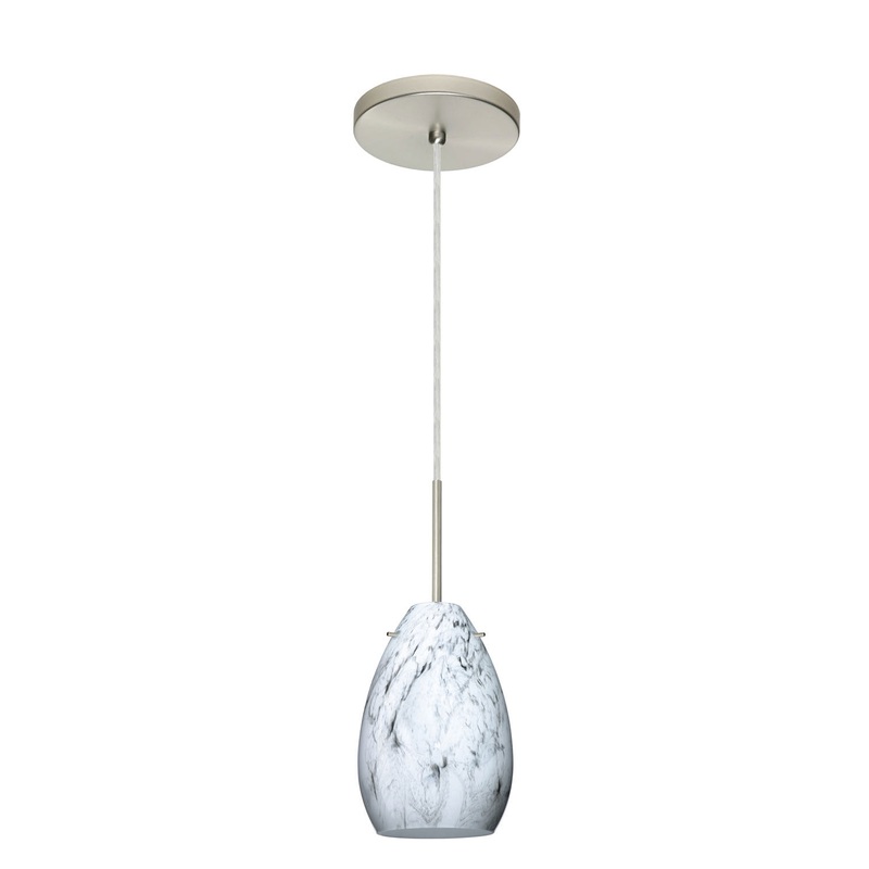 Besa 1BT-1713MG-SN Pera One Light Pendant Satin Nickel