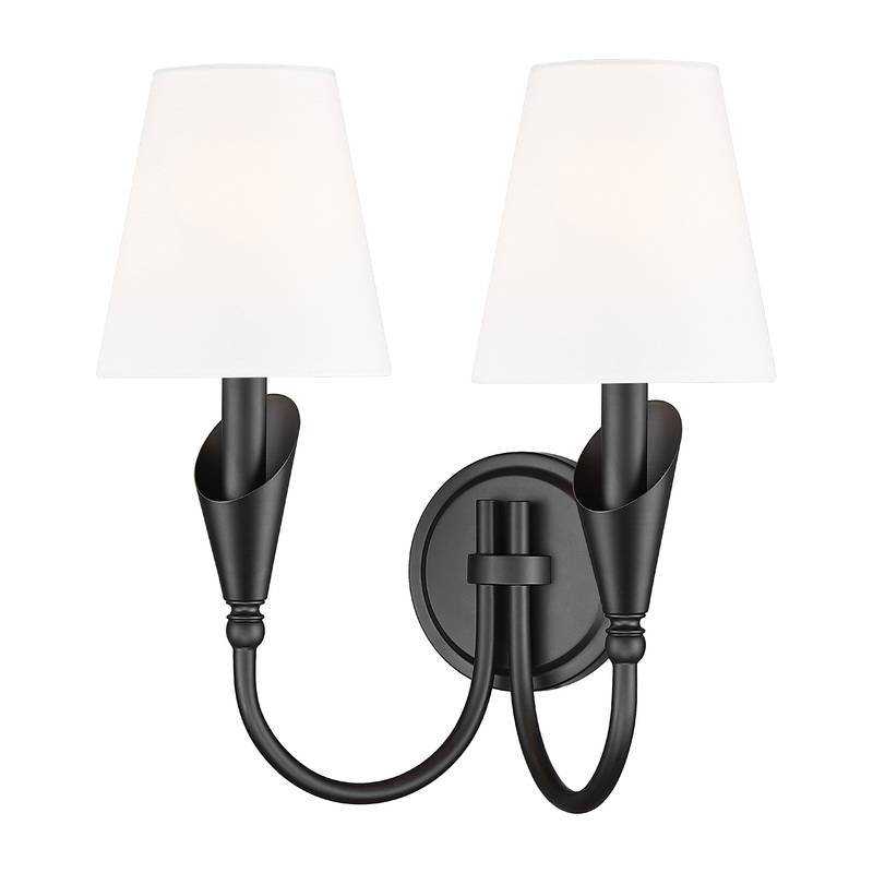Claudelle 2-Light Wall Sconce Matte Black