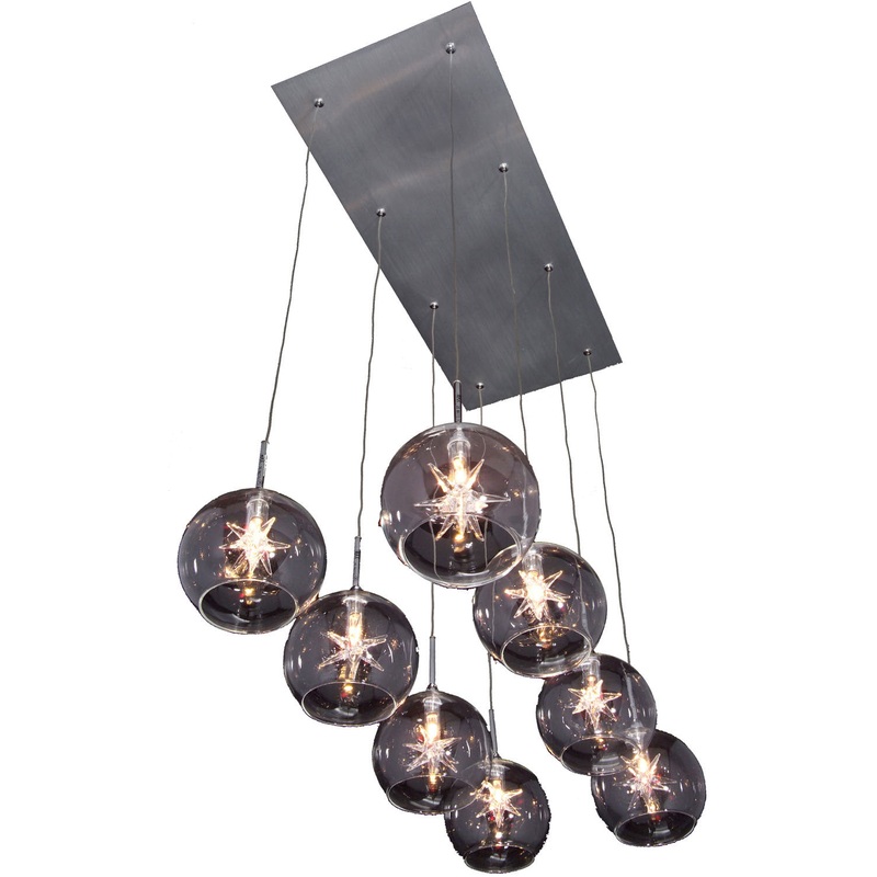 ET2 E20107-24 Starburst Eight Light Pendant Polished Chrome