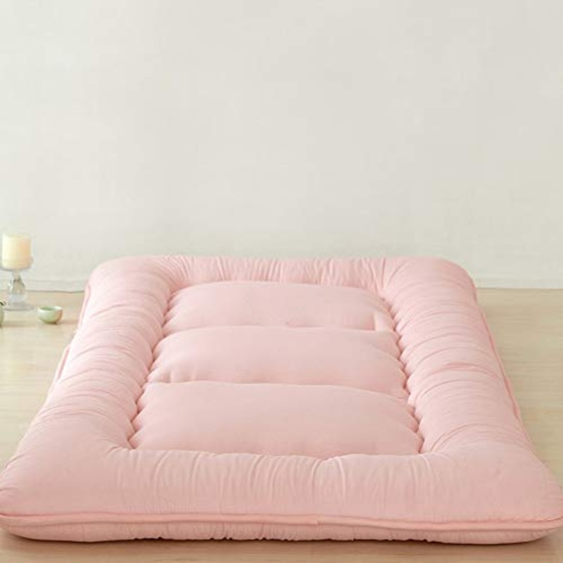 Futon Materasso singolo, dormitorio studentesco pieghevole materasso futon, morbido e traspirante, addensato tatami, colore: rosa, 100 x 200 cm