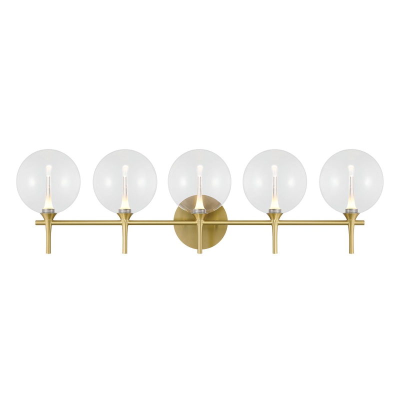 Iissa 5-Light Vanity Light Gold Clear Glass