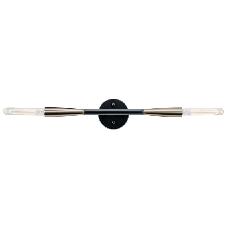 Kichler 44091BK Two Light Wall Sconce, Black