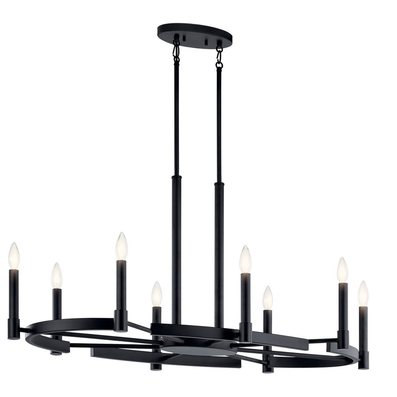 Kichler 52429BK Eight Light Chandelier, Black