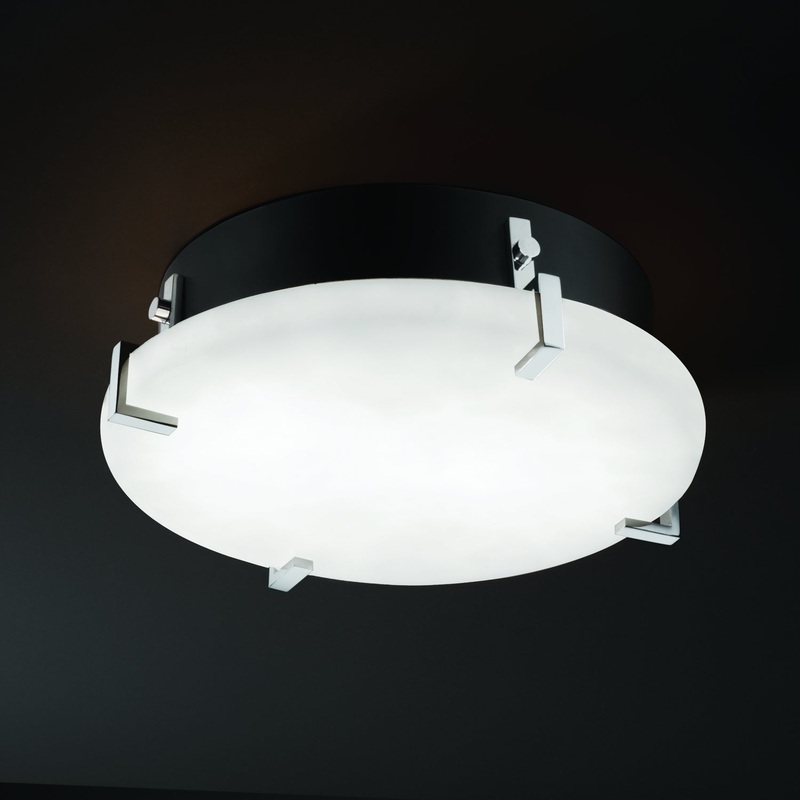 LED Flush-Mount from the Clouds Collection in Polished Chrome Finish by Justice Designs
