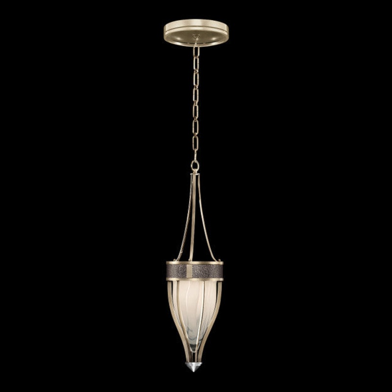 Mirage 7.5″W Round Pendant Champagne/Nickel/Pebble