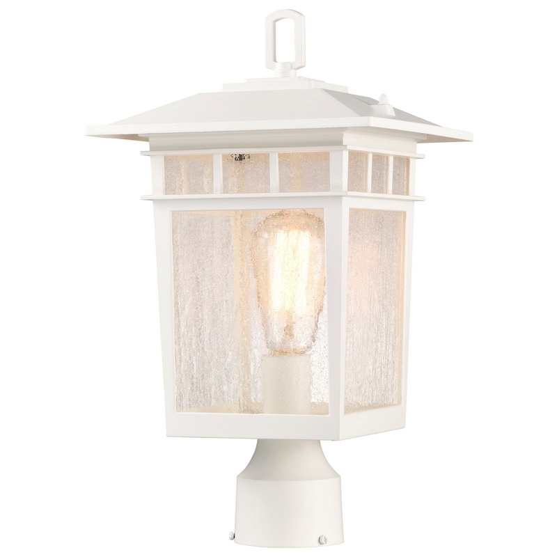 One Light Outdoor Post Lantern from the Cove Neck Collection in White Finish by Nuvo Lighting