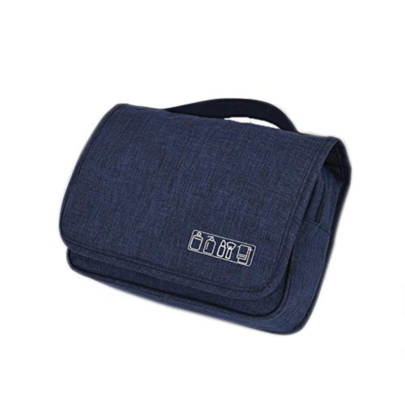 TREESTAR Sacco di Lavaggio Borsa da Viaggio Impermeabile Custodia di Grande capacit Caso Cosmetico Borsa Cosmetica per Il Lavaggio Portatile con Gancio per Uomini Donne Che Viaggiano (Blu Navy)