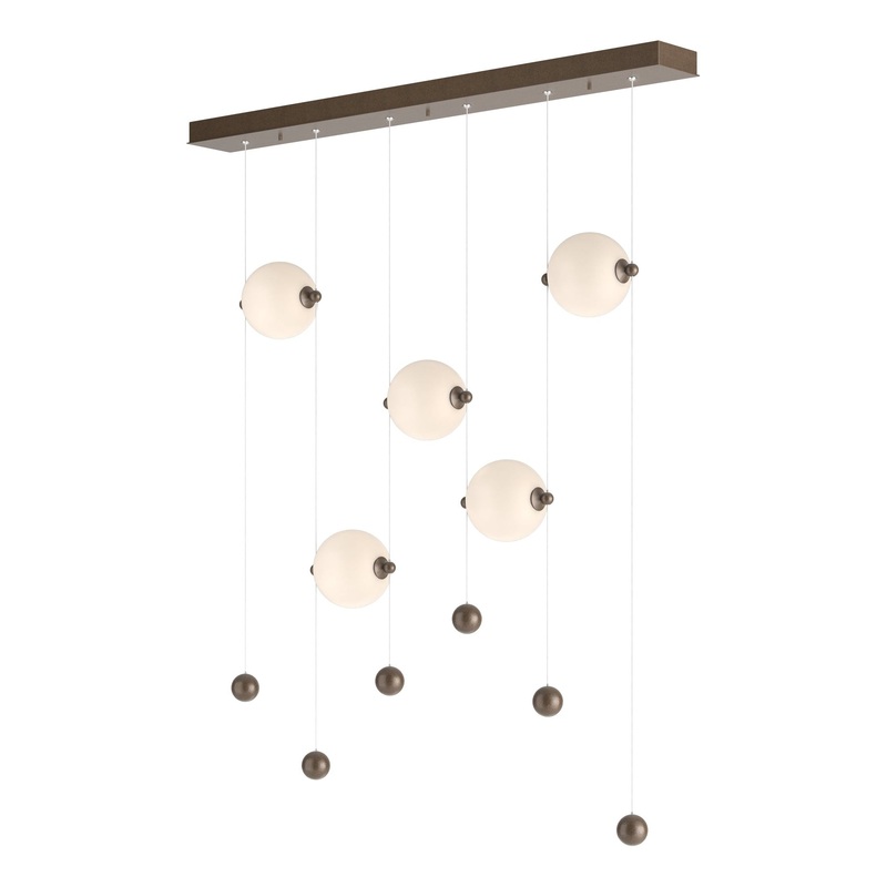 Abacus 5-Light LED Pendant Bronze Opal Glass (GG)