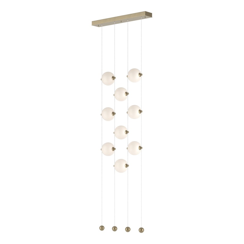 Abacus 9-Light Ceiling-to-Floor LED Pendant Soft Gold Opal Glass (GG)