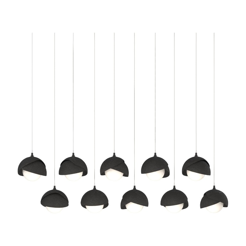 Brooklyn 10-Light Double Shade Pendant Black Black
