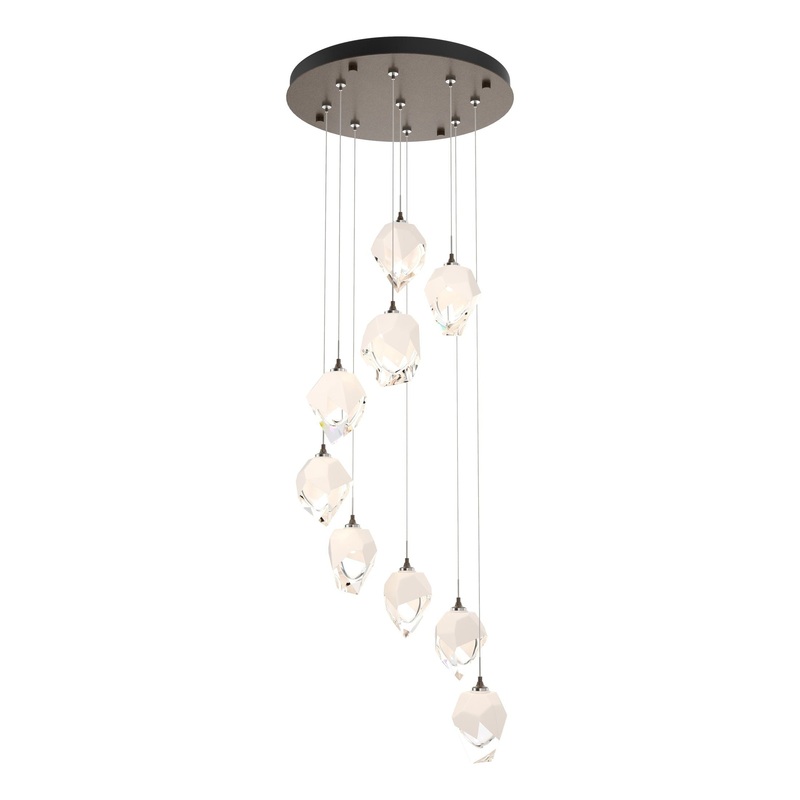 Chrysalis 9-Light Small Crystal Pendant Bronze White Crystal (WP)