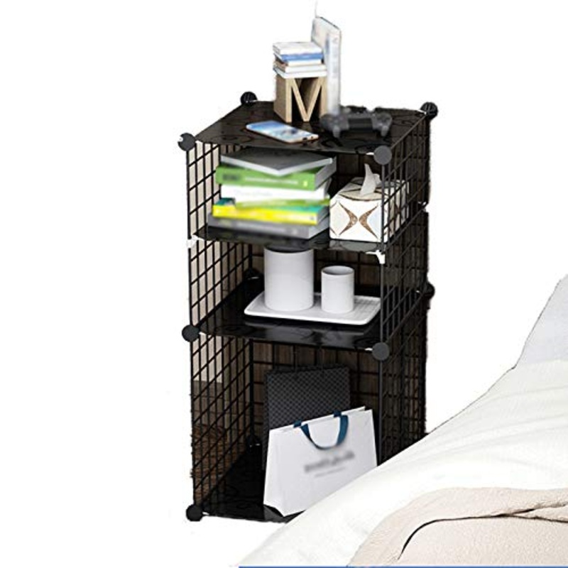 Comodini Comodino In Ferro Maglia Design 3-Reticolo Semplice E Moderno Armadio Armadio Semplice Camera Da Letto Multifunzionale Armadio 39X37X75CM FANJIANI (Colore: A)