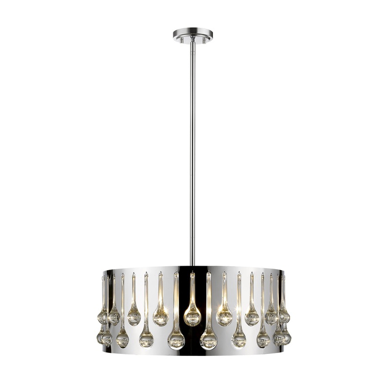 Five Light Pendant from the Oberon Collection in Chrome Finish by Z-Lite
