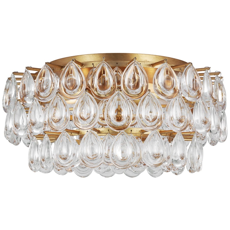 Four Light Flush Mount from the Liscia Collection in Gild Finish by Visual Comfort Signature
