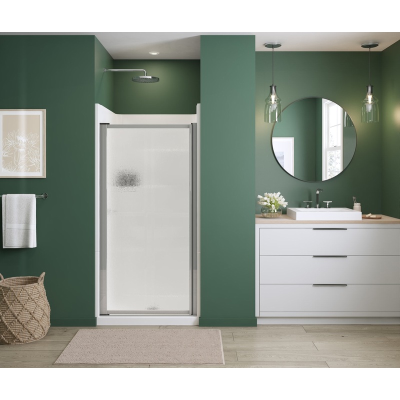 MAAX 136731-970-084-000 Polar Pivot 31-32  x 64  in. Pivot Shower Door for Alcove Installation with Raindrop glass in Chrome