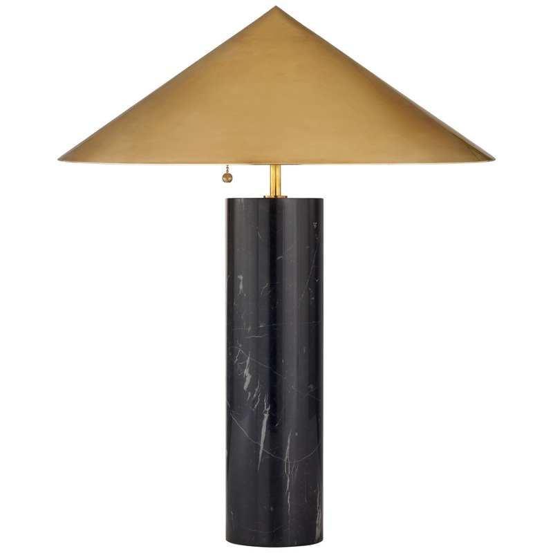 Three Light Table Lamp from the Minimalist Collection in Black Marble Finish by Visual Comfort Signature