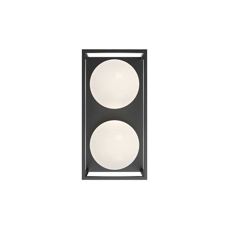Two Light Outdoor Wall Lantern from the Amelia Collection in Black Finish by Alora