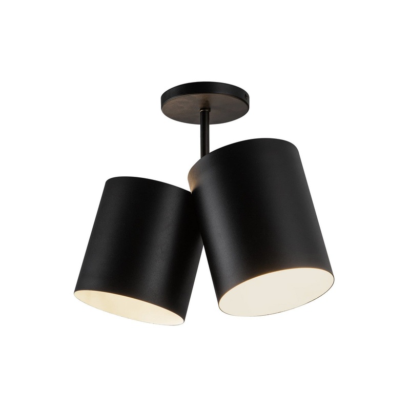 Two Light Semi-Flush Mount from the Keiko Collection in Black Finish by Kuzco Lighting
