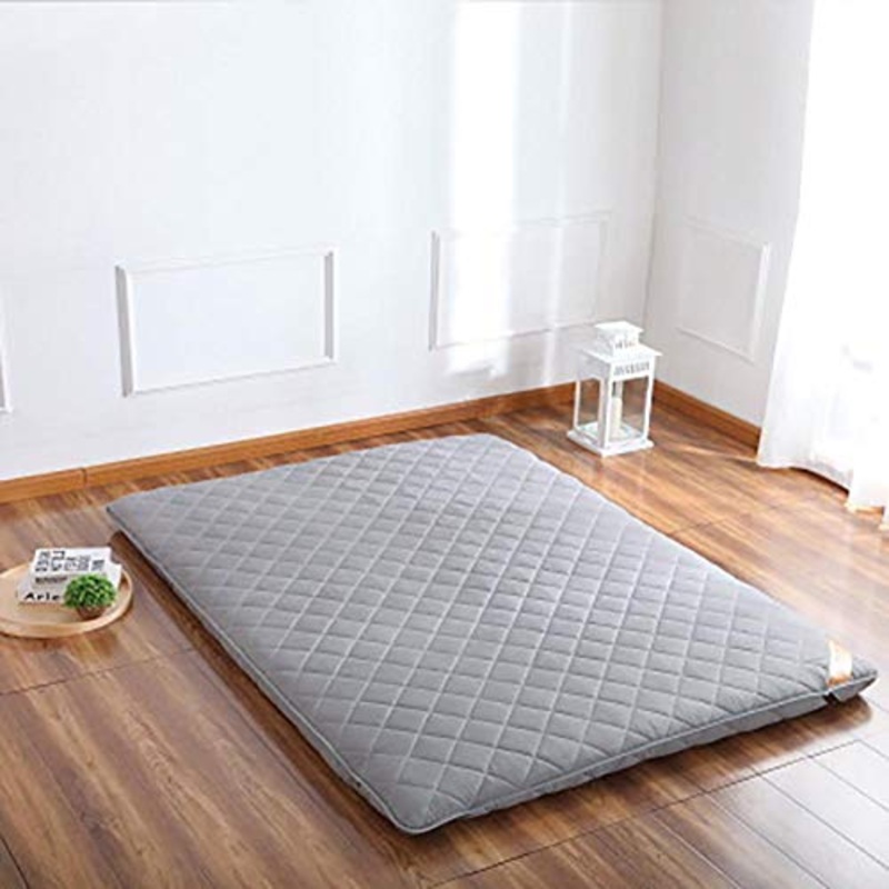 WSZGR Futon Materasso Pieghevole Letto Pavimento Divano Giapponese Pavimento Materasso Dormire Cuscinetto Shikifuton,Pavimento Divano Futon Grigio 90x200cm/35x79inch