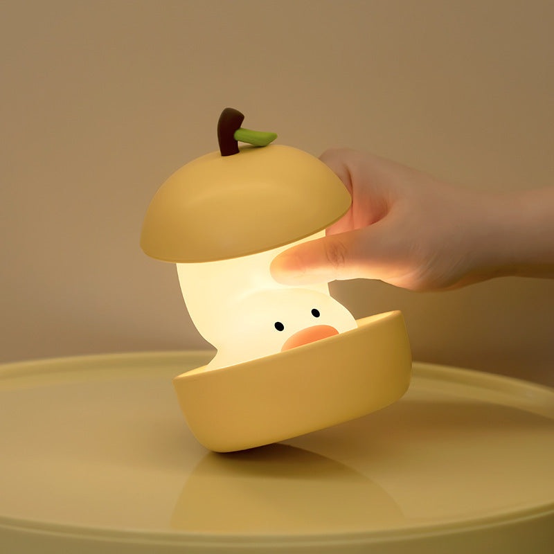 Yellow Colorful Duck Pear USB Night Light – Adjustable Sleep Companion