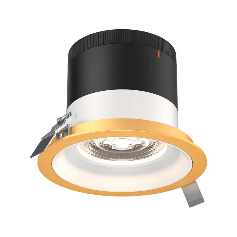 6″ Modular Downlight White with Gold Trim 60 Degrees Regressed